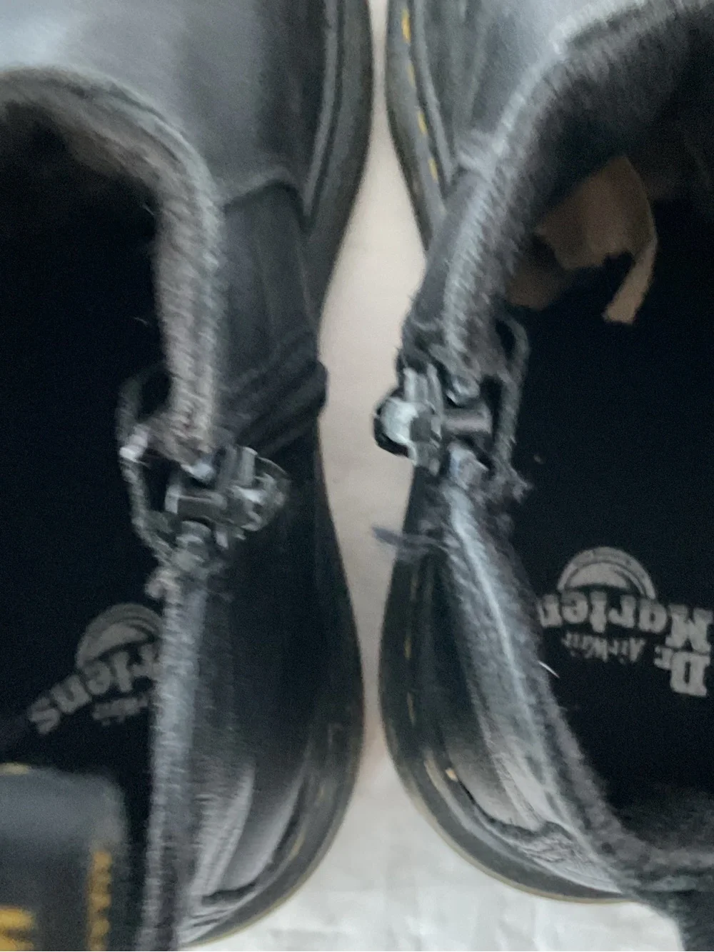 Dr. Martens Black Leather Kids Chelsea Boots with Yellow Stitching